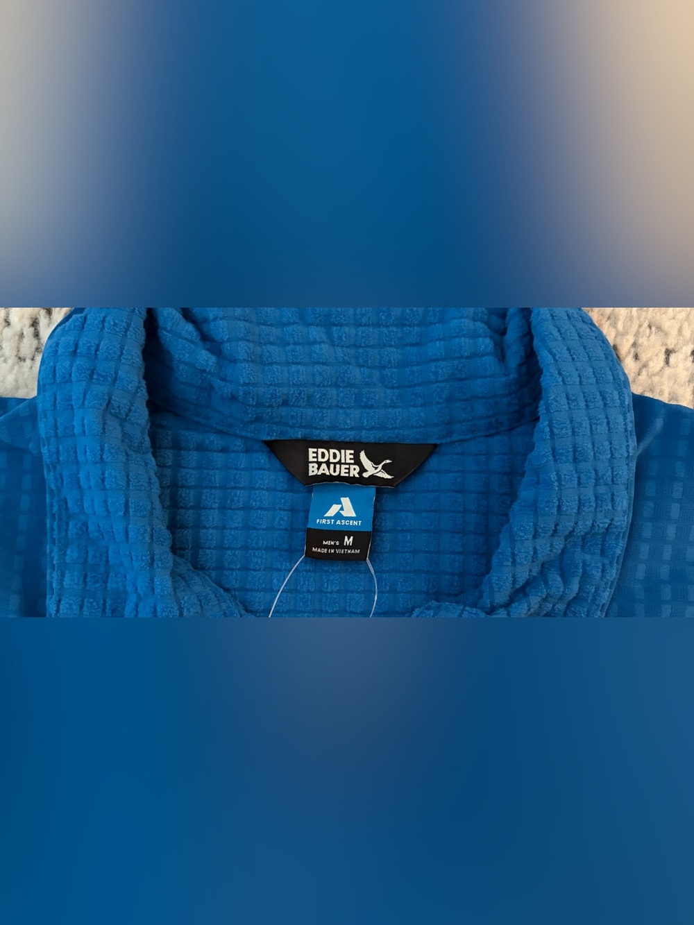 $129 Eddie Bauer Sandstone Grid Blue Jacket Men’s Sz: Medium - Picture 5 of 8